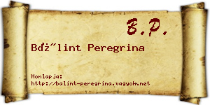 Bálint Peregrina névjegykártya